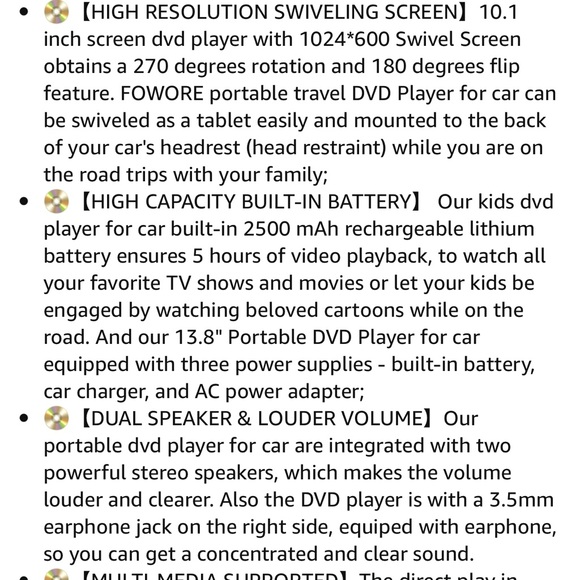 Portable DVD Player for Car with Mount - - Picture 10 of 10